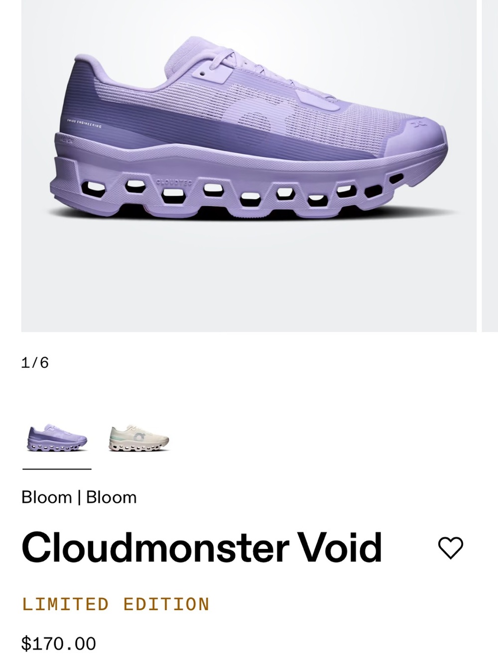 On Cloudmonster Void Womens Limited Edition Sz 8.5 in Bloom Colorway As New!